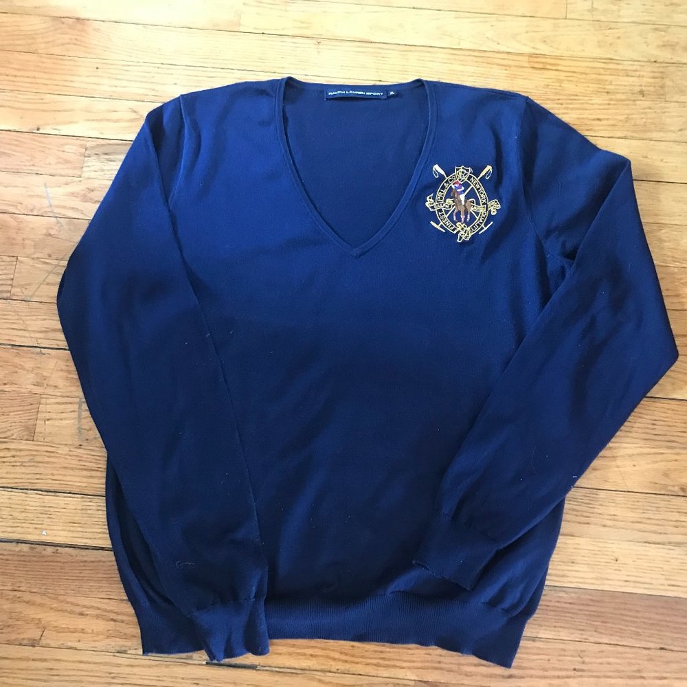Ralh Lauren Sport cotton sweater with crest logo.